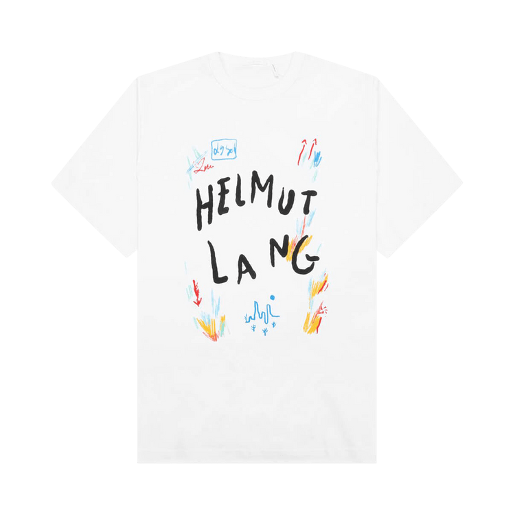 Helmut Lang Scribbled Logo Tee "White"