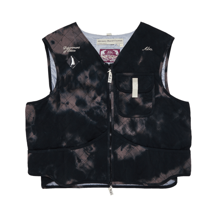 Advisory Board Crystals Quilted Sticks And Stones Cargo Vest "Black"