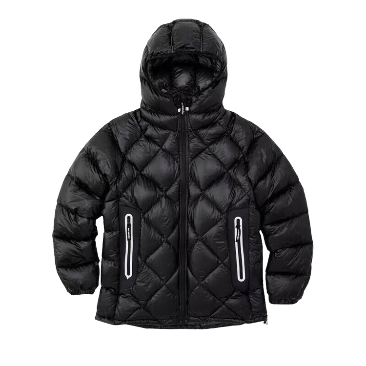And Wander Diamond Stitch Down Hoodie "Black"