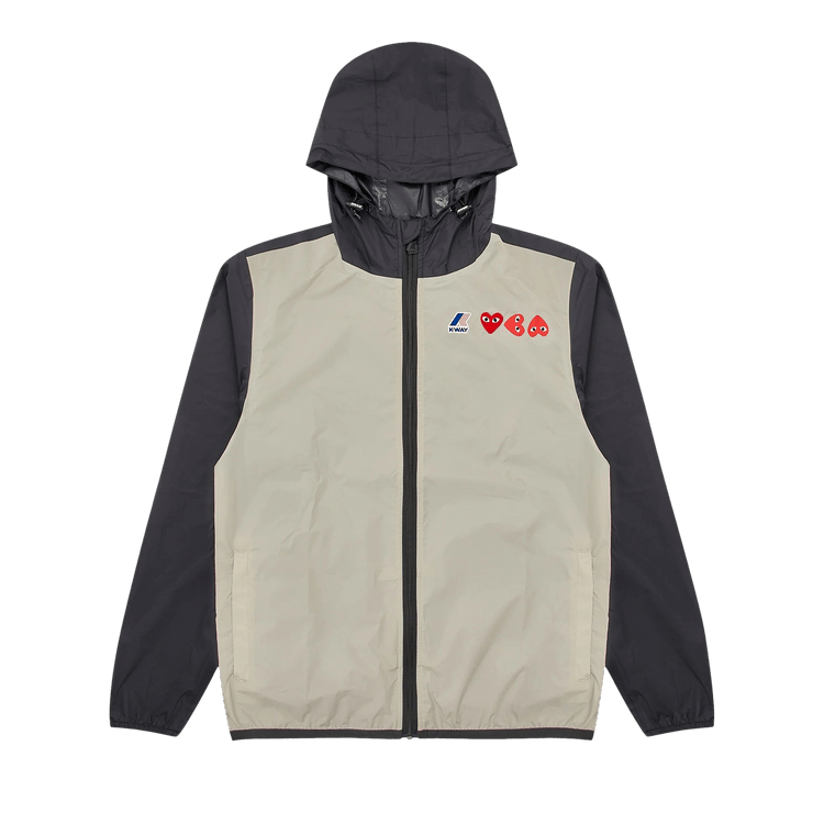 Comme des Garçons PLAY x K-Way Full Zip Hoodie "Beige/Black"