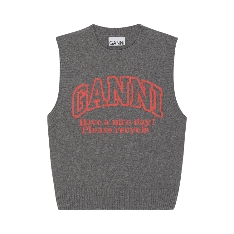 GANNI Graphic Vest "Frost Grey"