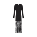 GANNI Knit Fringe Mini Dress "Black"