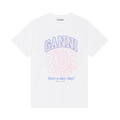 GANNI Basic Jersey Flower Relaxed T-Shirt "Bright White"