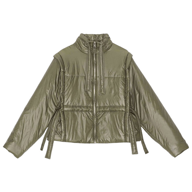 GANNI Shiny Quilt Vest Jacket "Kalamata"