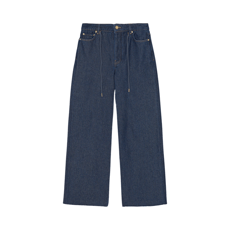 GANNI Heavy Denim Wide Drawstring Jeans "Rinse"
