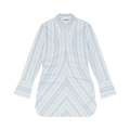 GANNI Twill Stripe Fitted Tunic "Rinse"