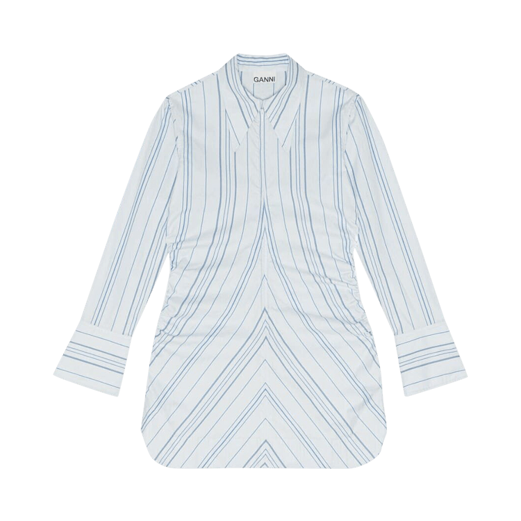 GANNI Twill Stripe Fitted Tunic "Rinse"
