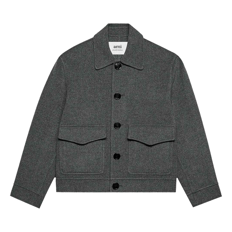 Ami Boxy Fit Double Face Jacket "Heather Grey"