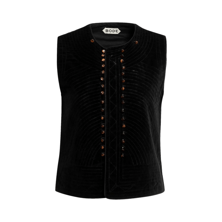 Bode Velvet Falmouth Vest "Black"