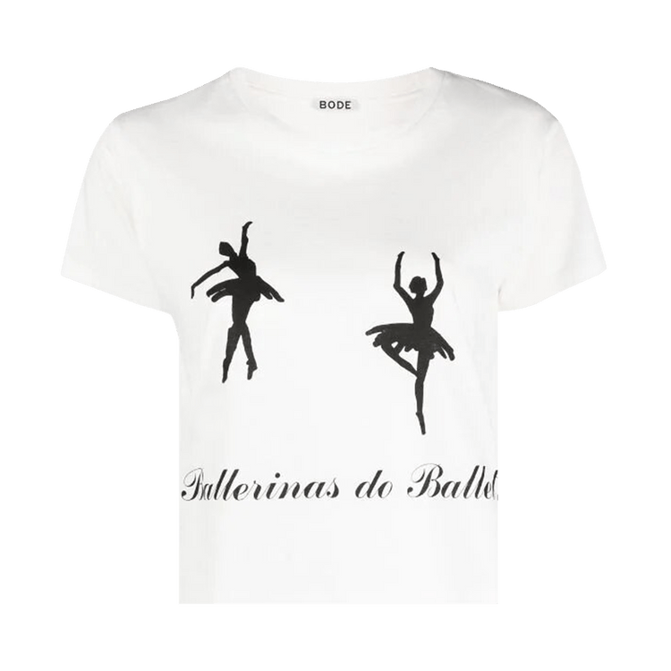 Bode Printed Ballerinas Tee "Cream"