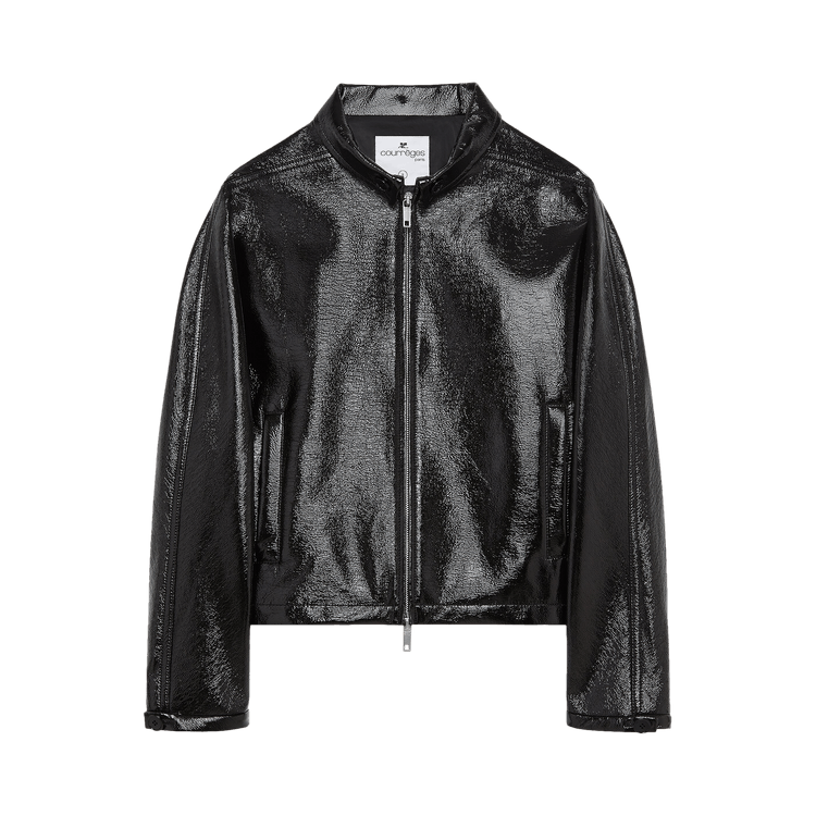 Courrèges Vinyl Zipped Bomber "Black"
