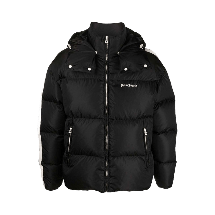 Palm Angels Hooded Track Down Jacket "Black/White"