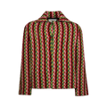 Lanvin Curb Chevron Knit Jacket "Green/Multicolor"
