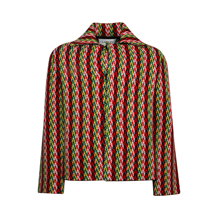 Lanvin Curb Chevron Knit Jacket "Green/Multicolor"