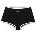 Miu Miu Ribbed Knit Panty With Logo "Black"