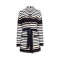 Valentino Striped Long-Sleeve Cardi Coat "Avorio/Navy"