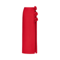 Valentino Rose Crepe Maxi Skirt "Rosso"