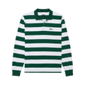Noah Jersey Long-Sleeve Polo "Green/White"