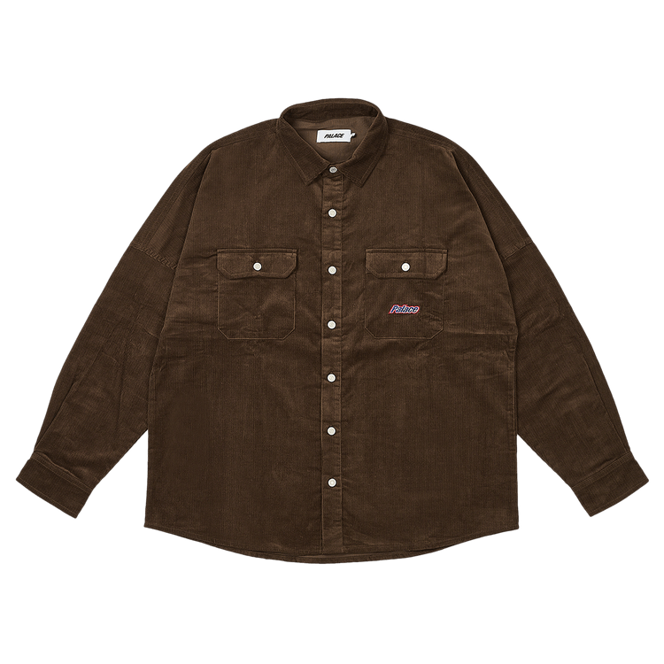 Palace Drop Shoulder Cord Shirt "Nice Brown"