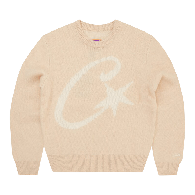 Corteiz C Star Mohair Knit Sweater "Cream"