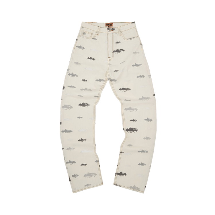 Corteiz Alcatraz Pattern Denim Jeans "White"