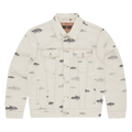 Corteiz Alcatraz Pattern Denim Jacket "White"