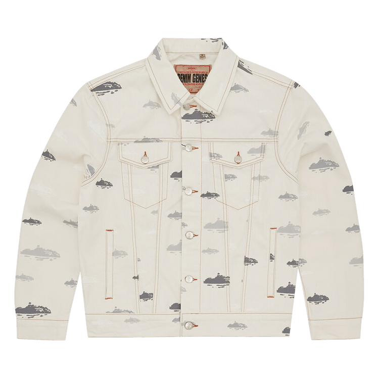 Corteiz Alcatraz Pattern Denim Jacket "White"