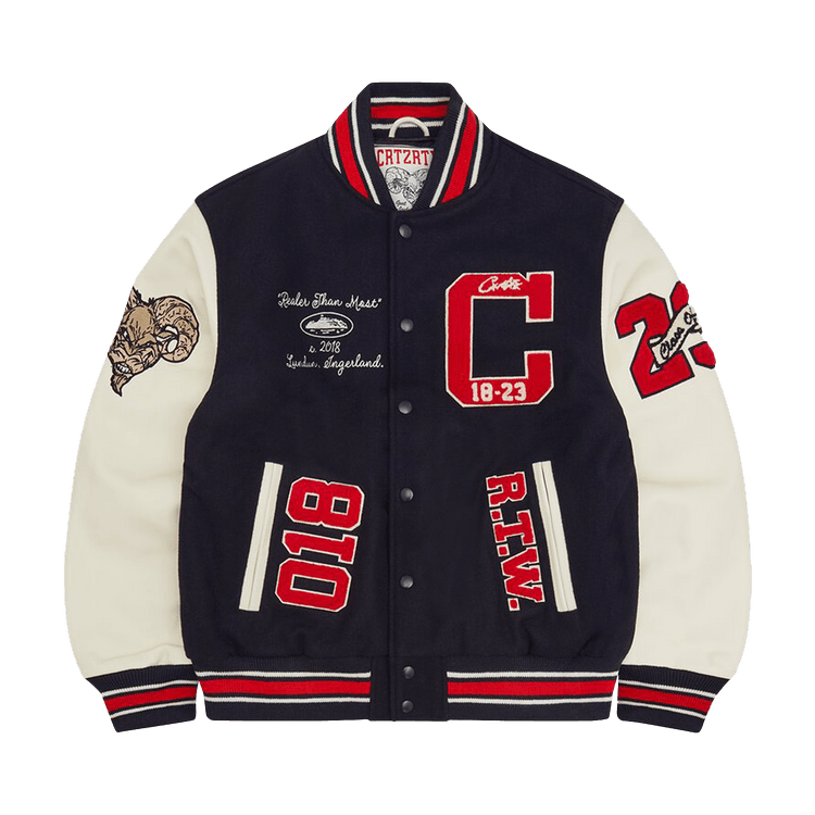 Corteiz Goat Varsity Jacket "Navy"