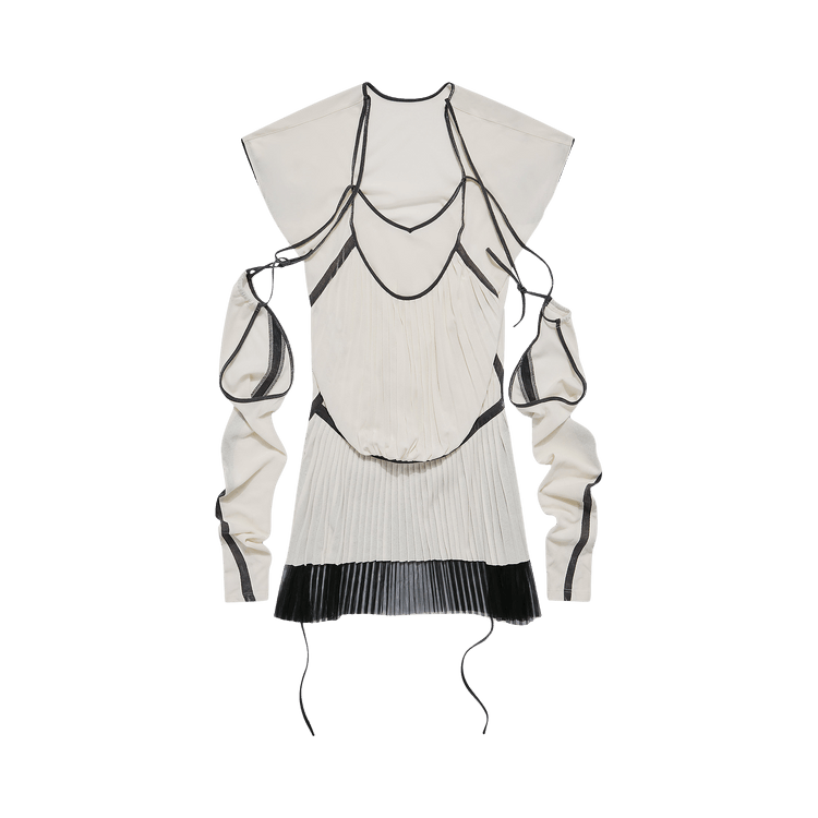 Kiko Kostadinov Benjamin Pleated Top "Ivory/Onyx/Nero"