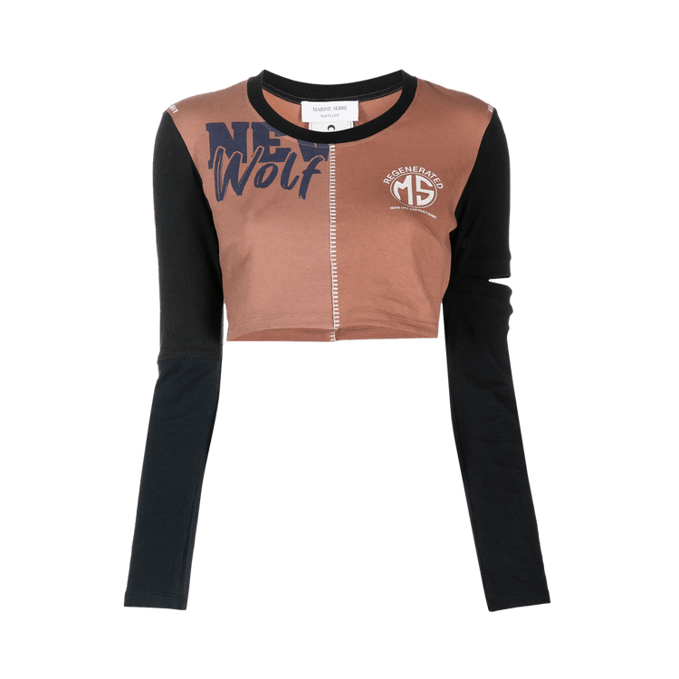 Marine Serre Regenerated Graphic Patchwork Cropped Top "Multicolor"