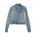 Y/Project Hook And Eye Denim Moto Jacket "Light Sand Blue"