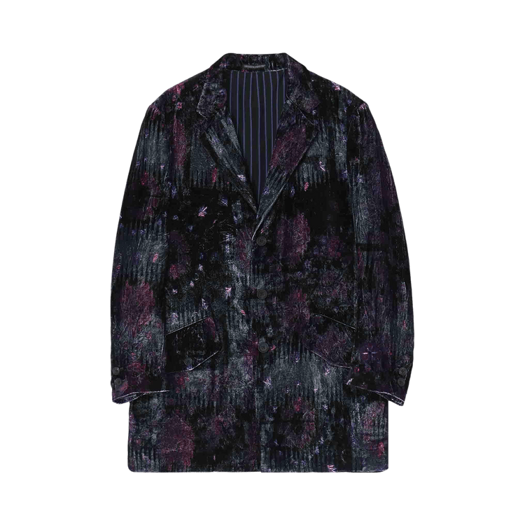 Yohji Yamamoto Pour Homme N-Designed Collar Flap P Print Jacket "Purple"