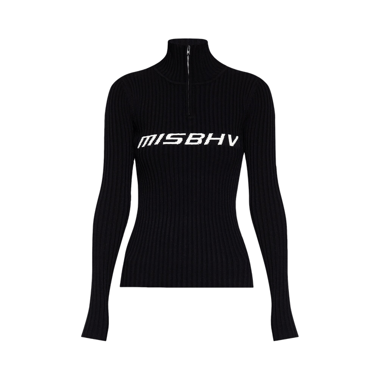 MISBHV Knitted Quarter Zip Long-Sleeve Sweater "Black"
