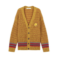 Maison Kitsuné Fox Head Crafty Comfort Cardigan "Mustard Melange"