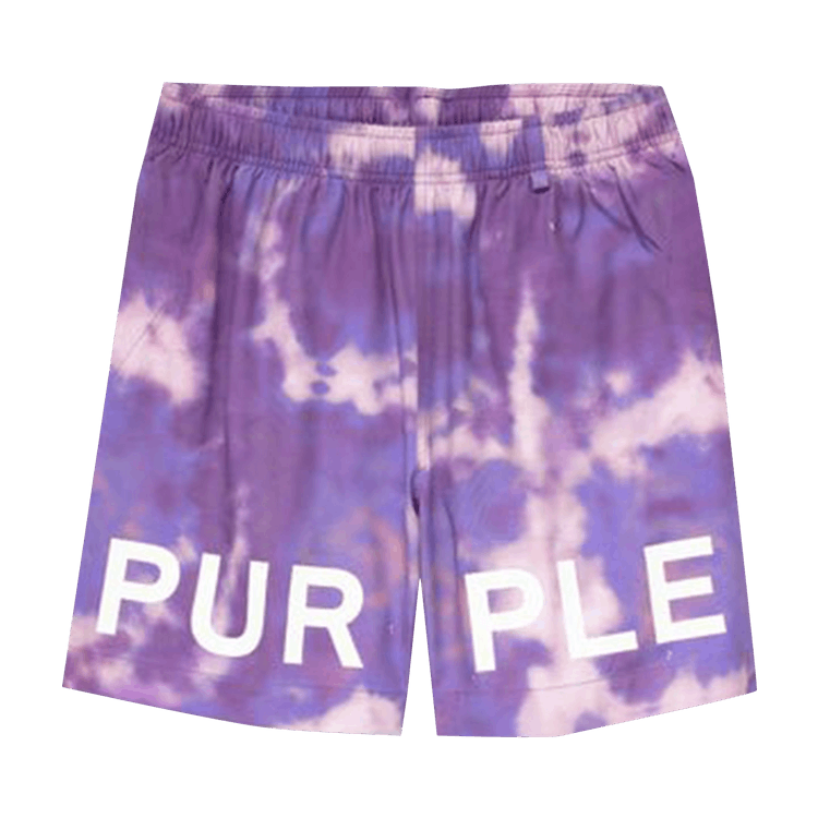 PURPLE BRAND Logo Print Tie Dye Shorts "Grape"