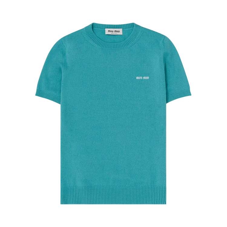 Miu Miu Cashmere Knit T-Shirt "Felce"