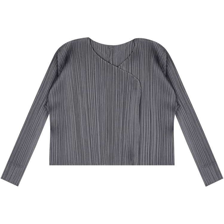 Pleats Please Issey Miyake Basic Pleated Cardigan "Grey"