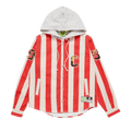 Supervsn Striped Hooded Overshirt "Red/White"