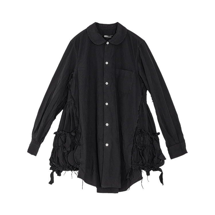 Comme des Garçons Side Ruffle Raw Hem Shirt "Black"