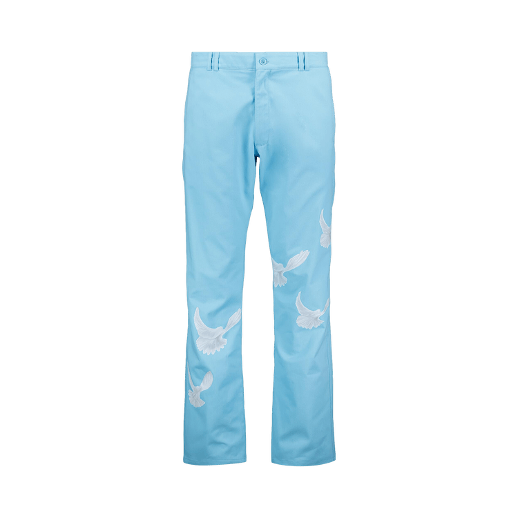 3.PARADIS Singing Doves Wool Tailored Trousers "Sky Blue"