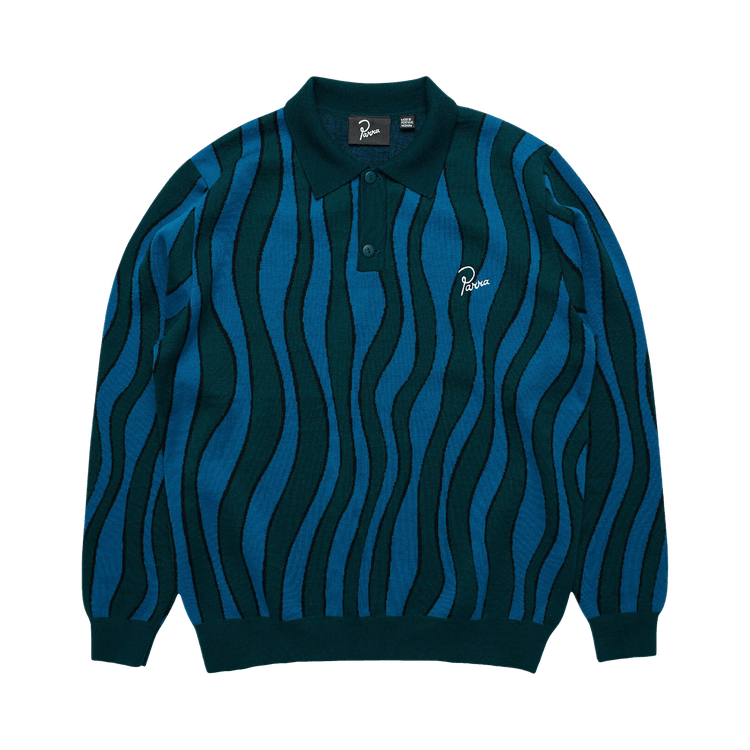 Parra Aqua Weed Waves Knitted Polo Shirt "Multicolor"
