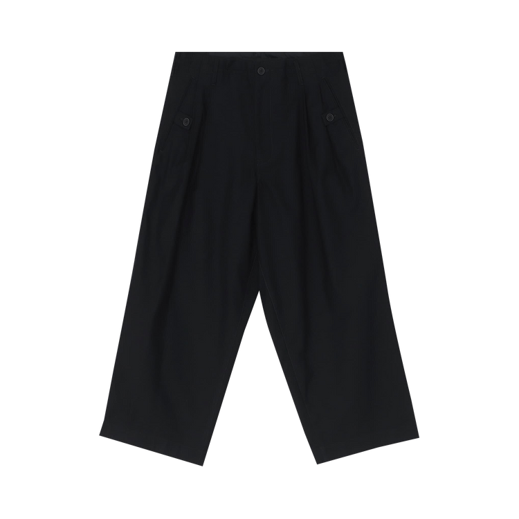 Yohji Yamamoto Twill Pants With Tab Detail "Black"