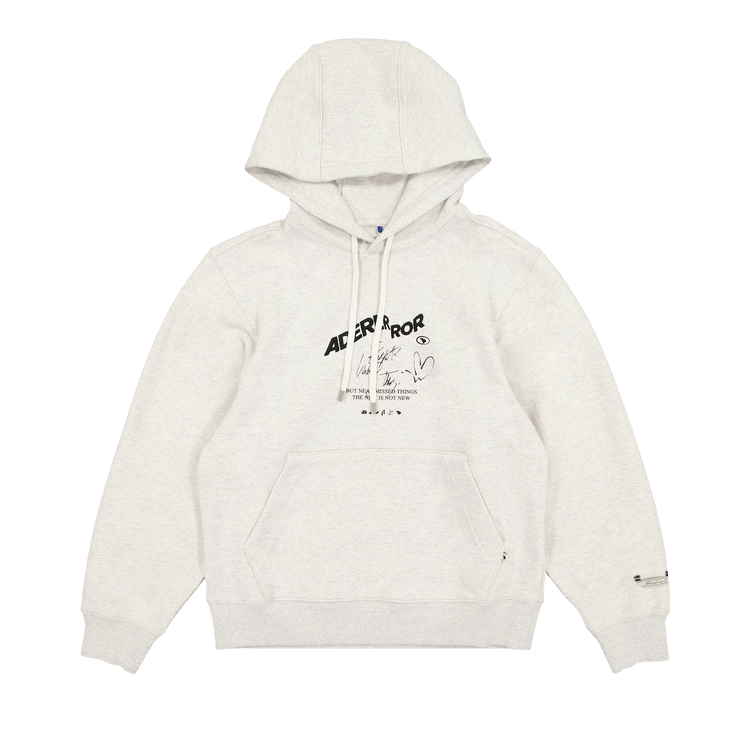 Ader Error Logo Print Hoodie "Oatmeal"