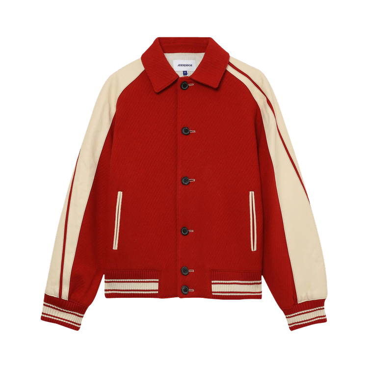 Ader Error Button Up Bomber Jacket "Red"