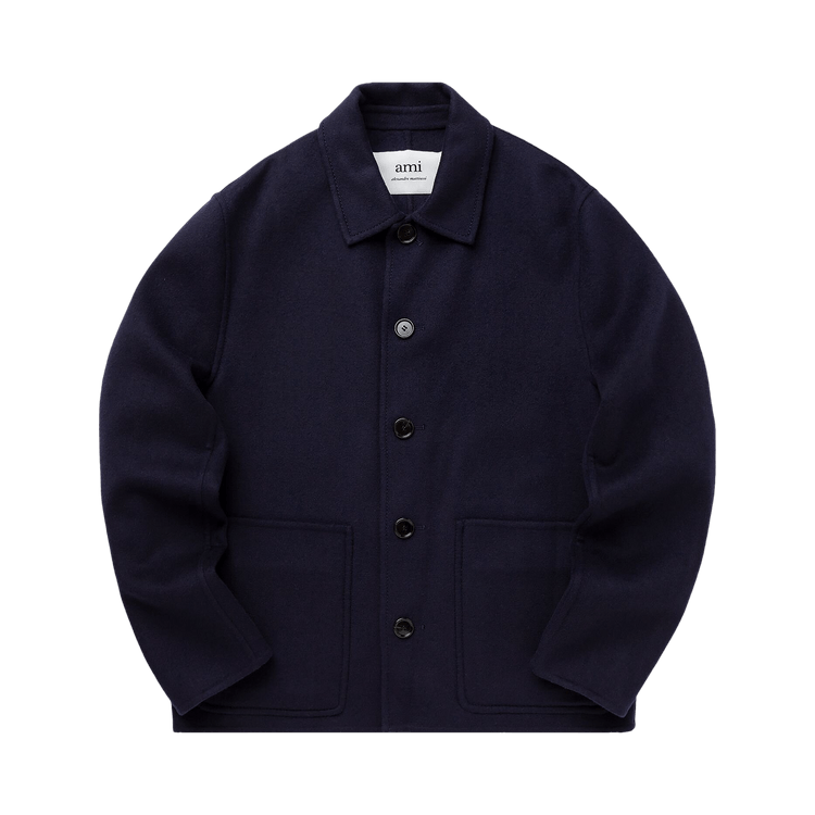 Ami Double Face Short Coat "Blue"