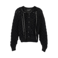 Simone Rocha Long-Sleeve Bubble Knit Cardigan "Black"
