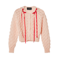 Simone Rocha Long-Sleeve Bubble Knit Cardigan "Pink"