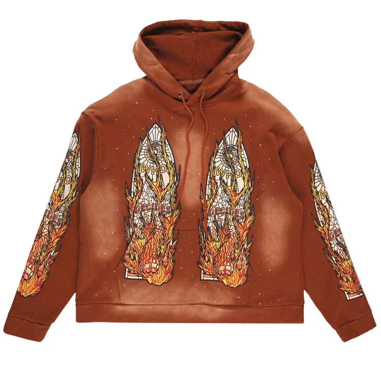 Who Decides War Flame Glass Hoodie "Rust"