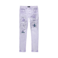 PURPLE BRAND Patch Repair Low Rise Jeans "White"