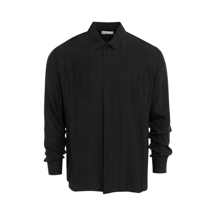 Saint Laurent Cassandre Striped Shirt "Black"